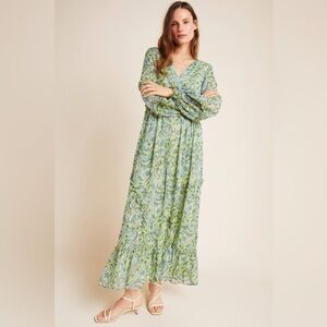 Anthropologie Magdalena Ruffled Maxi Dress Empire Waist
